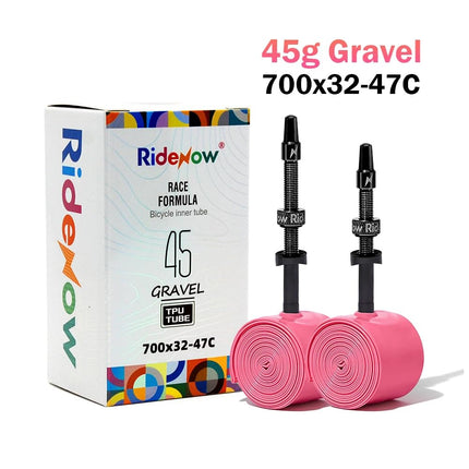 2 Pack Ridenow TPU Tubes 700x18-32C/32-47C with Metal Presta Valve, Removable Valve Core