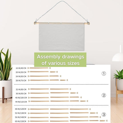 Beyeutao Tapestry Hanger Wooden Tapestry Hanging Rod Adjustable Wood Rug Hanger 16-60 Inch Wall Hanging Tapestry Rods Rug Hangers for Walls.