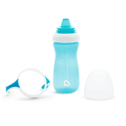 Vaso de transición con asas de entrenamiento Munchkin® Gentle™, 295 ml, azul
