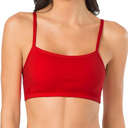 Fruit of The Loom Womens 3 Pr Spaghetti Sportsbra Sports Bra, Kaleidoscope/Charcoal/Red Hot, 38