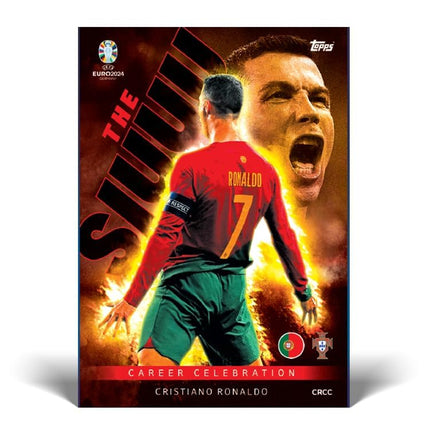 Topps Official Euro 2024 Match Attax - Full Box - 36 Packets of Euro 2024 Match Attax (288 Cards). Ultra-Rare Cristiano Ronaldo Career Celebration to be Found Inside Lucky Boxes.
