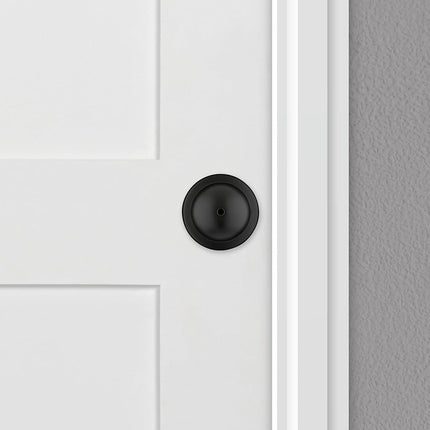 Kwikset Polo Interior Privacy Door Knob with Lock, Door Handle for Bathroom and Bedroom, Matte Black Keyless Turn Lock Doorknob, with Microban Protection