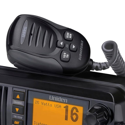 Uniden UM435BK 25-Watt Ipx8 Submersible Fixed Mount VHF Radio, Black