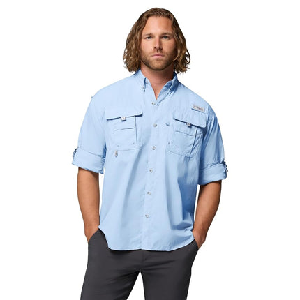 Columbia Men's Bahama II Long Sleeve Shirt, 2024 Sail, X-Large Tall