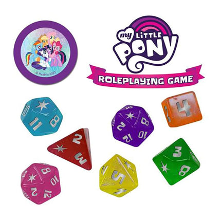 Renegade Game Studios | My Little Pony RPG Dice Set | RPG Accessory for Tabletop Roleplaying and Dice Rolling | 8-Piece Thematic Dice with Custom Icons | 1+ Players