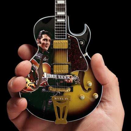 AXE HEAVEN EP-361 Elvis Presley 1968 Comeback Special Hollow Body Mini Guitar Replica Collectible, Gold