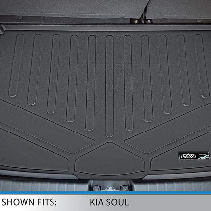 Tapis de coffre sur mesure MAXLINER derrière la 2e rangée, noir, pour Kia Soul 2020