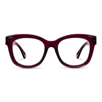 Peepers by PeeperSpecs Women's Center Stage Focus Reading Glasses, Dark Cherry, +3.00