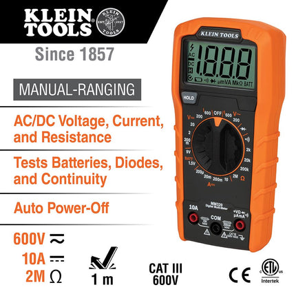 Klein Tools 69149P Kit de prueba eléctrica con multímetro digital, probador de voltaje sin contacto y probador de tomas de corriente, cables y baterías, verde, rojo