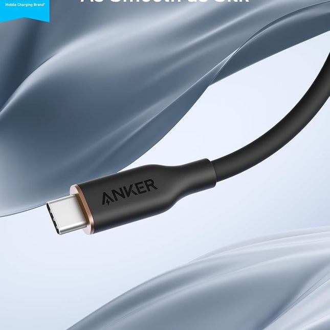 Anker USB C Cable, Type C Fast Charging Flow Cord for iPhone 1716/15 Series, MacBook Pro 2020, and More (USB 2.0,240W, 2 Pack, Black, 3FT)