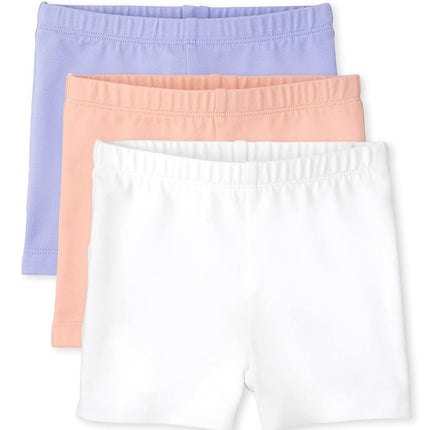 The Children's Place Baby Toddler Girls Cartwheel Shorts 3-Pack, Peach Sachet, 12-18 Months