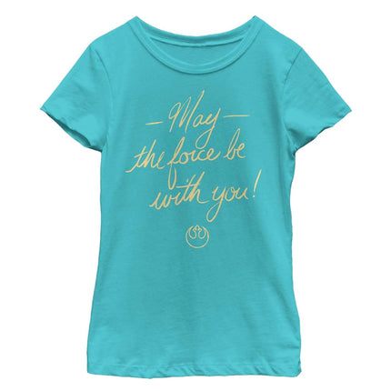 STAR WARS Girls' Big, Blue//the Force Script, L