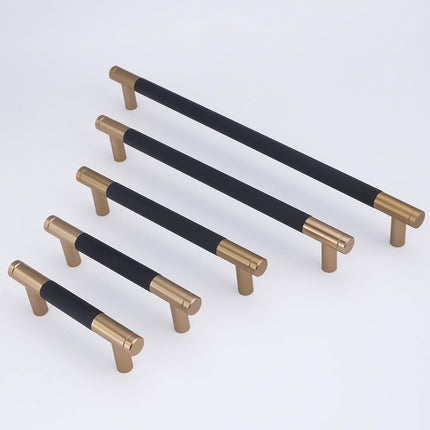 POVEFONK 10 Pack 6-5/16 inch(160mm) Black and Champagne Copper Kitchen Cabinet Handles Knurled Cabinet Pulls Black Drawer Pulls Kitchen Cabinet Hardware Kitchen Handles Drawer Pulls