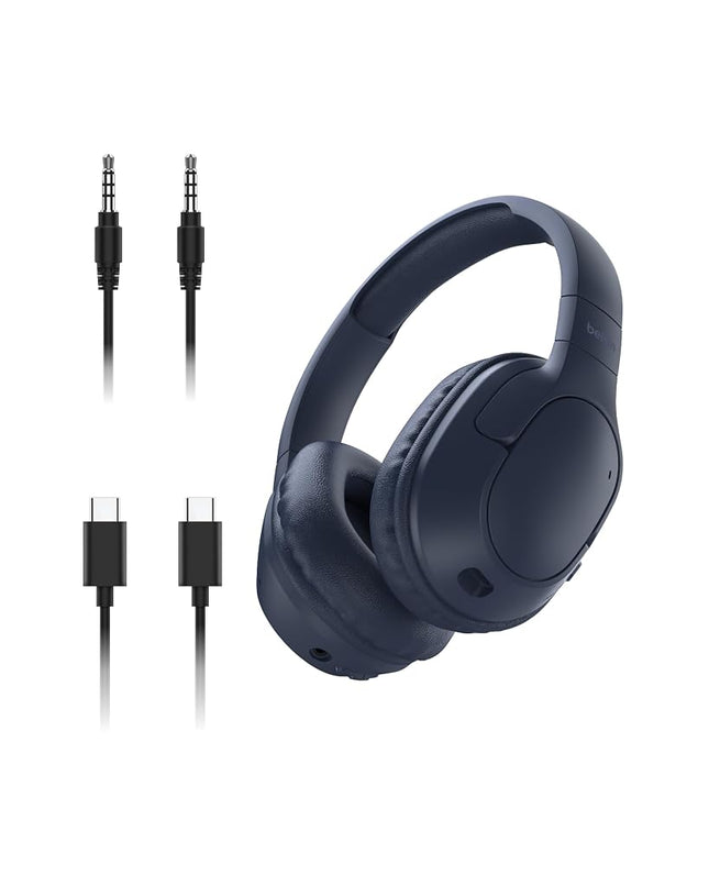 Belkin SoundForm Surround Wireless Headphones 60 Hour Battery ENC Blue
