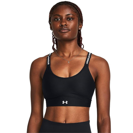 Sujetador deportivo Under Armour Infinity Mid Impact para mujer, talla D-dd, color (001) negro/blanco, (X-Large) D/DD