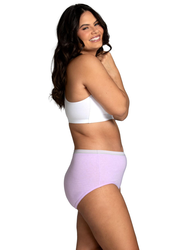 Fruit of the Loom Women's Eversoft Cotton Underwear Multipacks, Tag Free & Breathable, Available in Plus Size Slip, Pack of 12 Assorted Briefs, 8