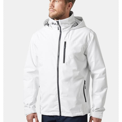 Helly Hansen Men's Crew Hooded Midlayer Jacket 2, White, XL