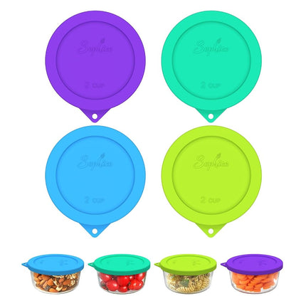 Sophico 2 Cup Round Silicone Storage Cover Lids Re