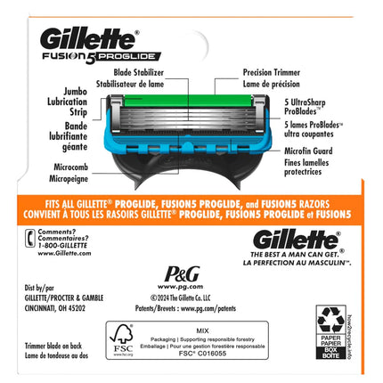 Gillette Fusion ProGlide Power Men's Razor Blade Refills, 4 Count, Mens Razors/Blades