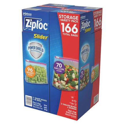 Ziploc Slider Storage Bags 166 Count Variety Pack: