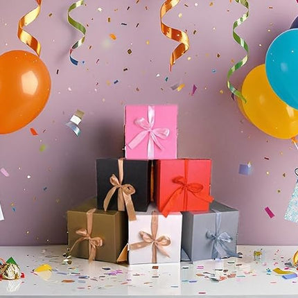 GP SUP 12 Pcs Mixed Color Gift Boxes with Lids, Multicolor Storage Box for Presents Birthday Bridesmaid Wedding Valentines Party (6x6x6 Inch)