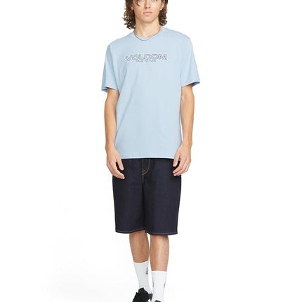 Volcom Men's Euro Logo Short Sleeve Tee, Carolina Blue, Medium