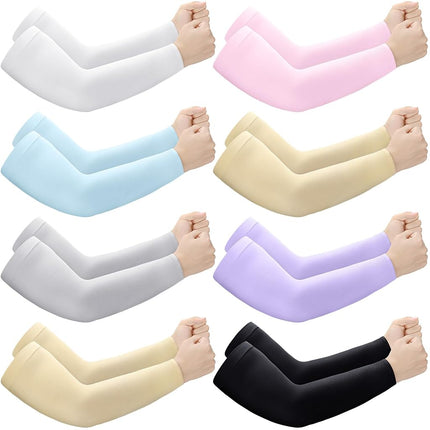 Janmercy 8 Pairs Arm Sleeves Thin Skin Protectors,