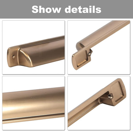 khtumeware 6 Pack 3" Drawer Pulls Champagne Bronze Cabinet Cup Pulls Kitchen Hardware Cabinet Handles Drawer Handles Knobs 3 inch Hole Center