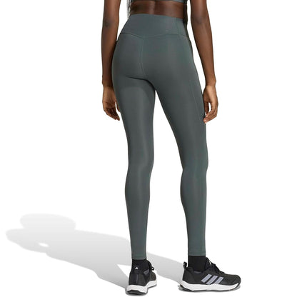 Adidas Womens Optime Essentials Stash Pocket Full-Length Training Leggings, Legend Ivy, M