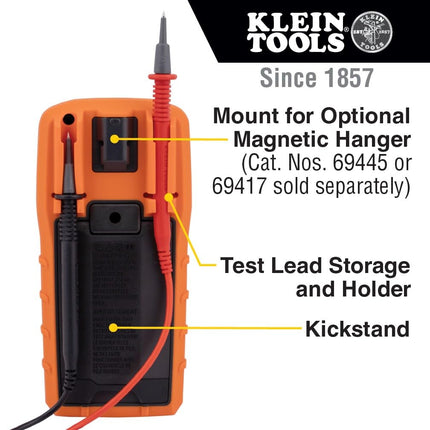 Digital Multimeter, TRMS Auto-Ranging, 1000V, Temp, Low Imp