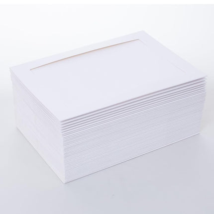Litpoetic 200 Count Photo Frame Cards with Envelopes 4x6 Paper Picture Frame Notecards Photo Card Holder for Back to School Teacher Appreciation Halloween Wedding Birthday Classroom DIY - White