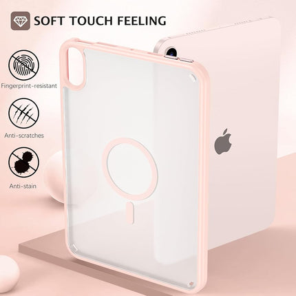 Telaso for iPad mini 7 A17 Pro 2024/iPad Mini 6 2021 8.3 Inch iPad mini 7th/6th Gen Magnetic Case, Translucent Matte Back Soft TPU Bumper Military Grade Protective Case for iPad mini 7/Mini 6, Pink