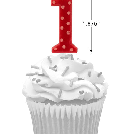 Lot de bougies d'anniversaire Papyrus Premium, à pois rouges (chiffres de 0 à 9, 10 pièces)