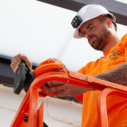 Battery Operated Rechargeable Fan with USB-C Charging Cord and Multiple Mounting Options Perfect for The Jobsite