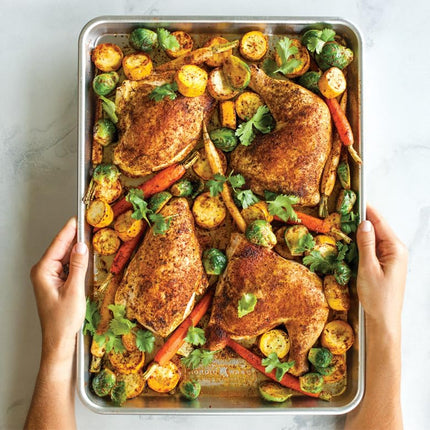 Nordic Ware Naturals Baker's Half Sheet Pan, Aluminium Baking Sheet with Superior Heat Conductivity, Premium Bakeware Made in The USA, Silver
