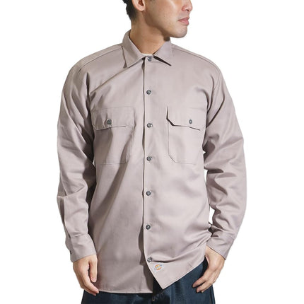 Dickies - Men's Long Sleeve Shirt, Silver (Silver), 2X Tall, Silver