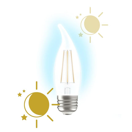 GE LED+ CA11 Dusk to Dawn LED Light Bulbs, Automatic On/Off Outdoor Security Lights, Daylight, E26 Medium Base, 2 Count (Pack of 1)