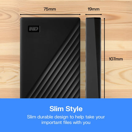 WD 4TB My Passport portable external storage, external hard drive, USB 3.0, portable HDD with software for device management, backup and password protection, works with PC, Xbox &Playstation, Black