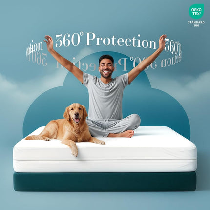 Utopia Bedding Zippered Mattress Encasement, Six-Sided Absorbent Cover, Waterproof Protector, Bed Bug & Dust Mite Proof (Queen)