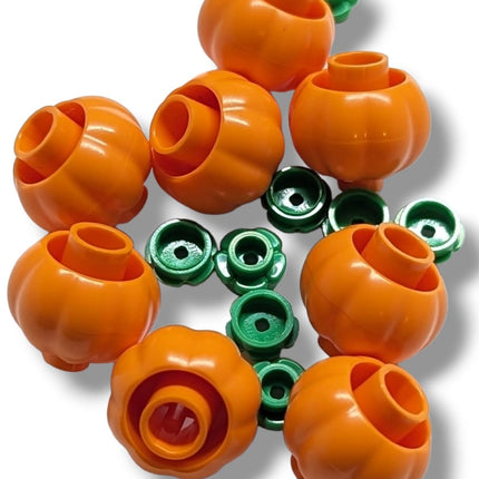 LEGO Accessories - Orange Pumpkins with Bright Green Stems (Package of 8) Spooky Jack-0-Lantern Building Toys for Ages 8+