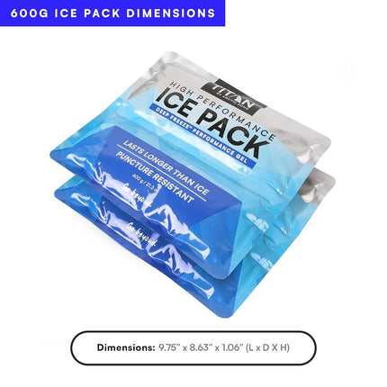 Arctic Zone Titan Deep Freeze High Performance Ice Pack for Lunch Box or Cooler, Set of 2 - 600 grams each, (5-88600-00-1E)