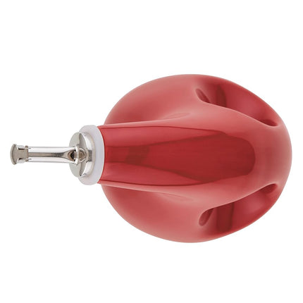 Rachael Ray Ceramic EVOO Oil and Vinegar Dispensing Bottle with Spout, 24 Ounce - Cranberry Red