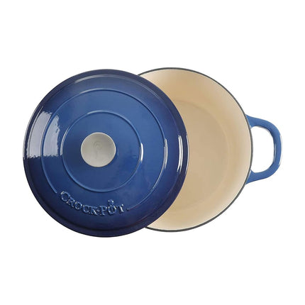Cocotte hollandaise ronde en fonte émaillée Crock-Pot Artisan, 6,6 litres, bleu saphir