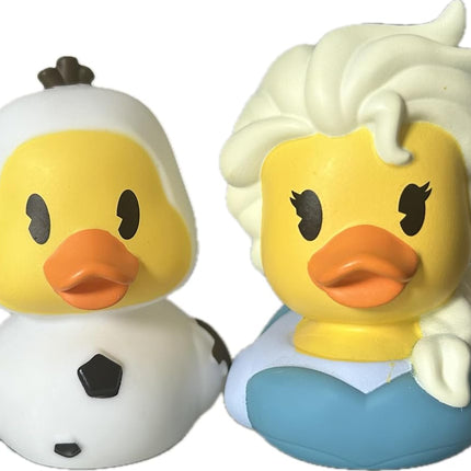 Just Play Rubber Ducks - Disneys Duckalooz, Elsa and Olaf, 3" Bath Toy