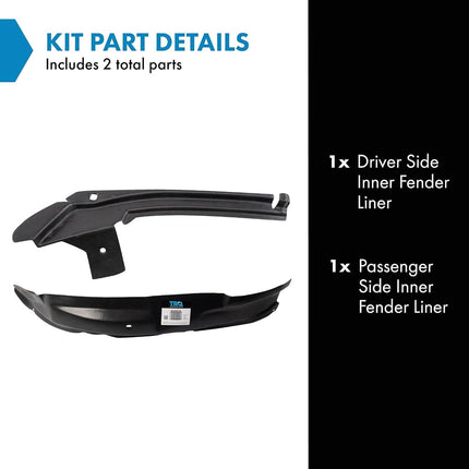 TRQ Inner Fender Liner Set Compatible with 2004-2007 Ford