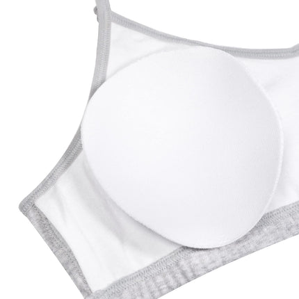 Fruit of the Loom Girls' Bra with Removable Cookies, 2-Pack, Black Hue/Heather Grey, 34