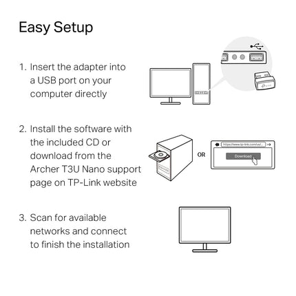 Adaptador WiFi USB Nano de TP-Link para PC (Archer T3U Nano) - Adaptador Transceptor de Red Inalámbrica de Doble Banda AC1300 2.4G/5G para PC de Escritorio, Tamaño Viaje, Compatible con Windows 11, 10, 8.1, 8, 7 / hasta Mac OS 10.15