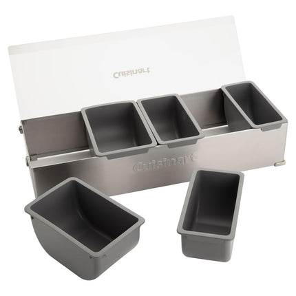 Cuisinart CPS-617A CPS-617 Condiment & Topping Station, Food Containers with Translucent Lid, 18-Piece