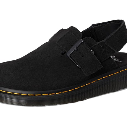 Dr. Martens Mule Jorge Ii para mujer, gamuza negra Eh, 9 mujer/8 hombre