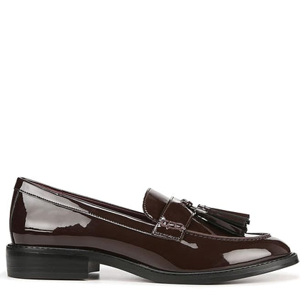 Franco Sarto Women's Carolynn Slip on Tassel Loafers, Hickory Brown Patent, 6.5